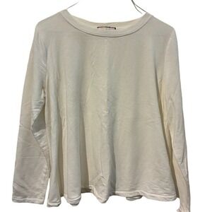Eri + Ali Anthropologie Cream White French Terry Sweatshirt BE13645-Y Small